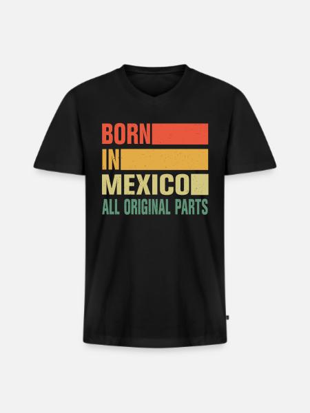 Born in Mexico - Men's Premium Organic T-shirt with V-neck - black