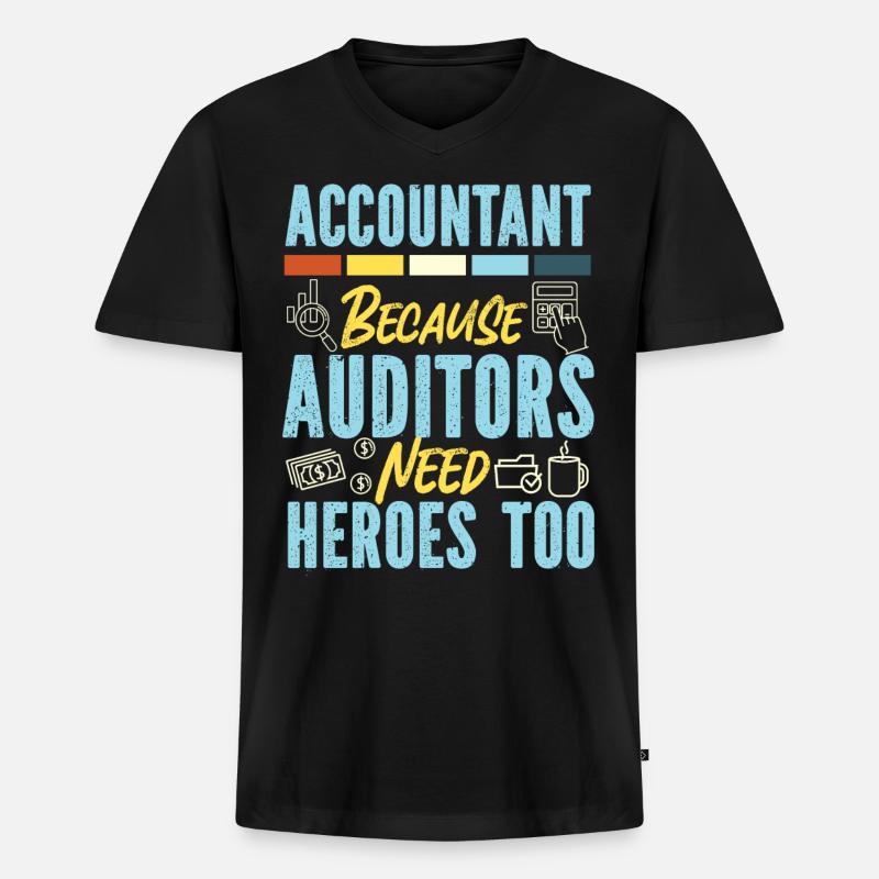 Comptable Comptable Comptable - T-shirt encolure en V Premium bio Homme - noir