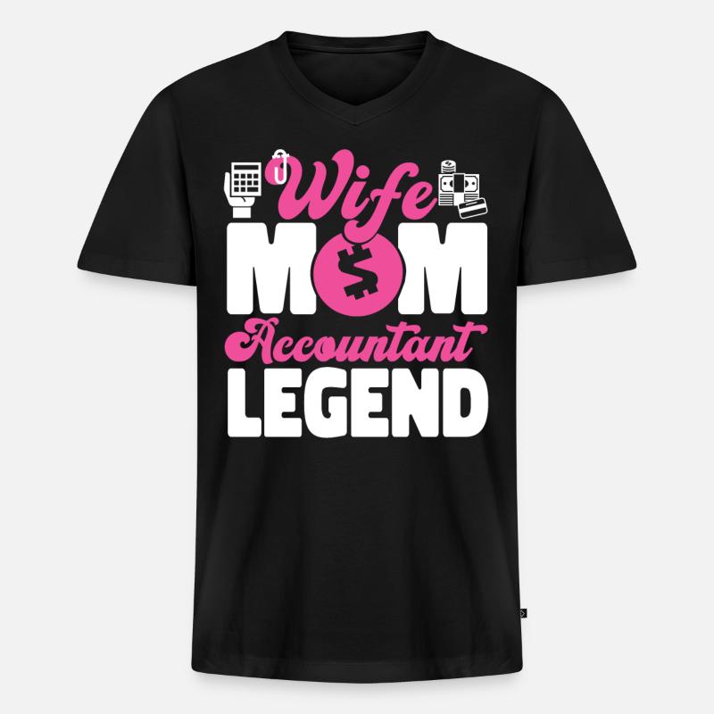 Comptable Comptable Comptable - T-shirt encolure en V Premium bio Homme - noir