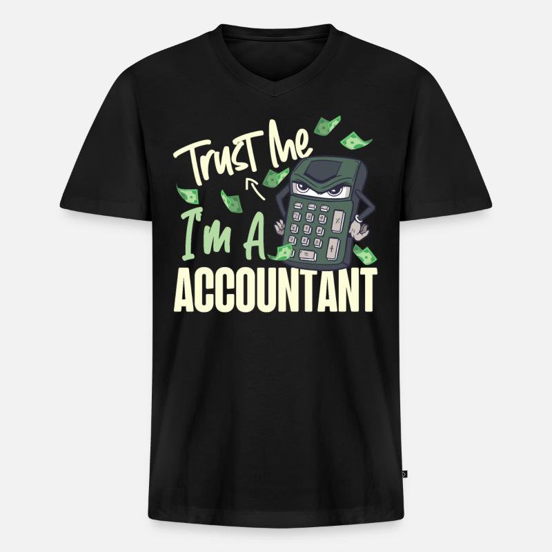 Comptable Comptable Comptable - T-shirt encolure en V Premium bio Homme - noir