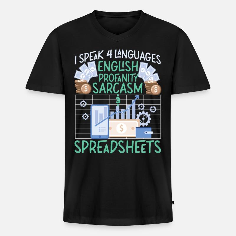 Comptable Comptable Comptable - T-shirt encolure en V Premium bio Homme - noir