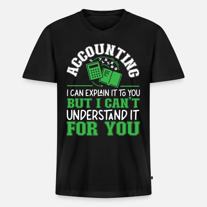 Comptable Comptable Comptable - T-shirt encolure en V Premium bio Homme - noir