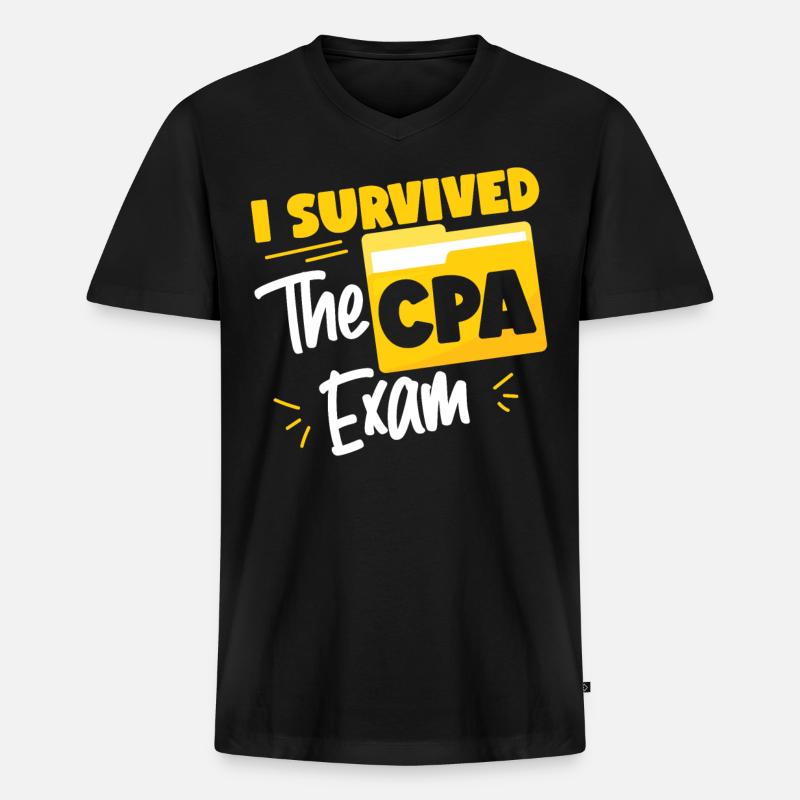 Accountant Bookkeeper Accounting - Männer Premium Bio T-Shirt mit V-Ausschnitt - Schwarz
