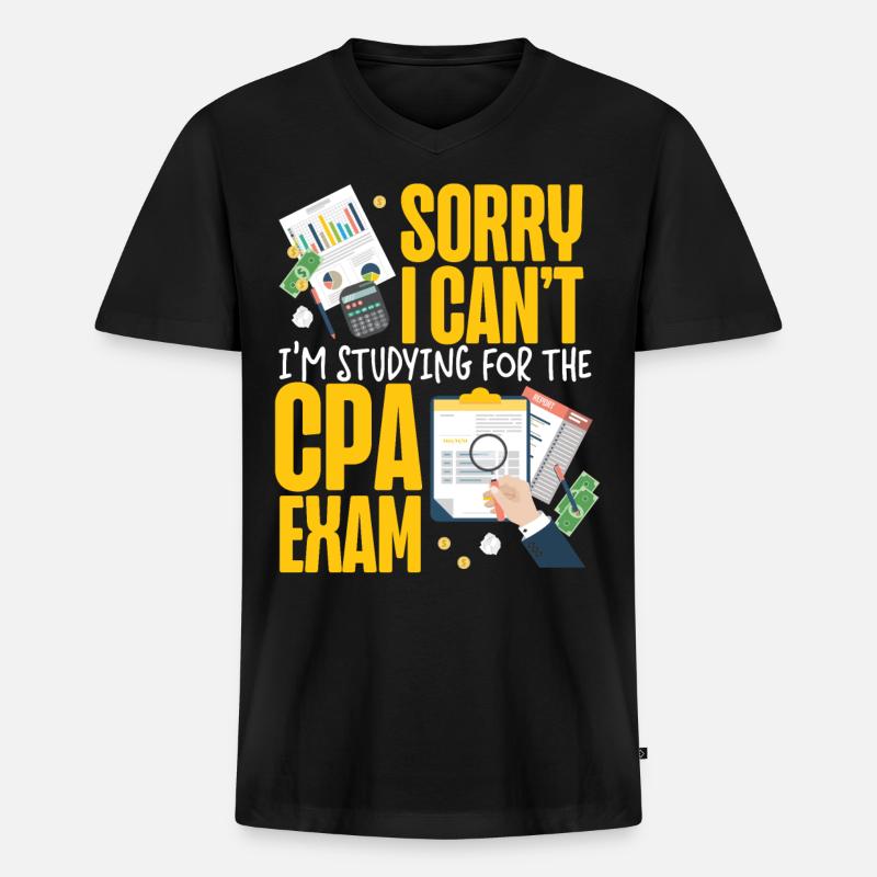 Comptable Comptable Comptable - T-shirt encolure en V Premium bio Homme - noir