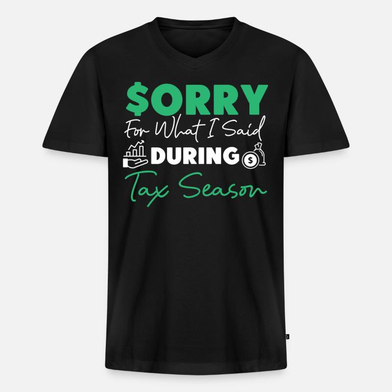 Comptable Comptable Comptable - T-shirt encolure en V Premium bio Homme - noir