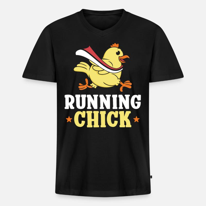 Running Runner Half Marathon - Männer Premium Bio T-Shirt mit V-Ausschnitt - Schwarz