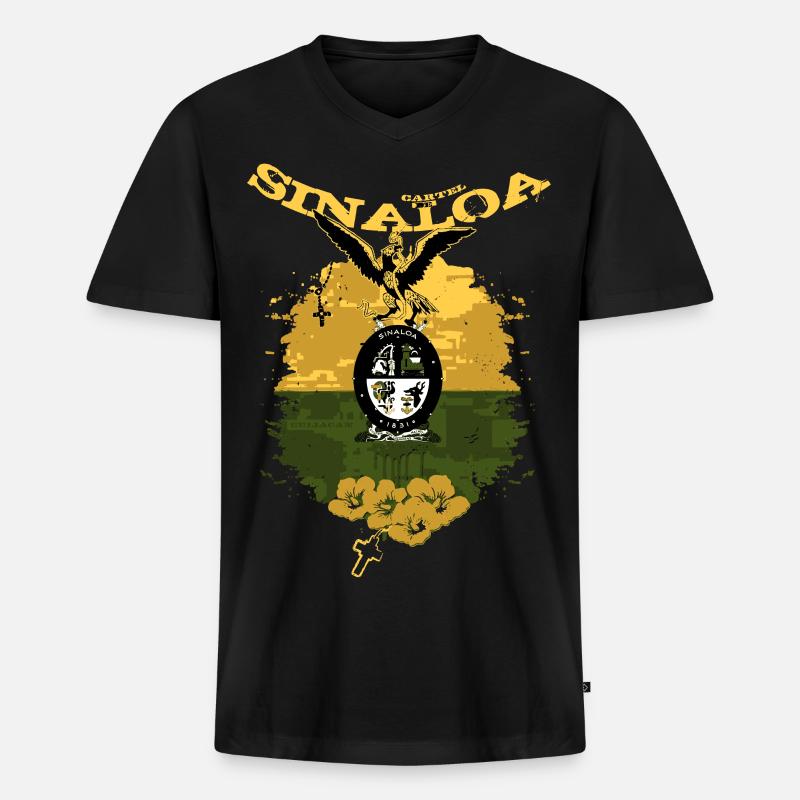 Sinaloa Mexico - Männer Premium Bio T-Shirt mit V-Ausschnitt - Schwarz