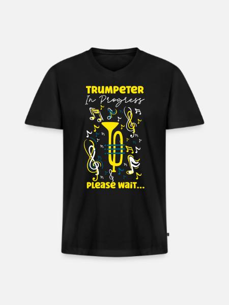 Trumpet Player Trumpeter In - Men's Premium Organic T-shirt with V-neck - black