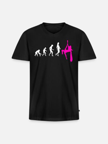 Aerial Silk Evolution - Aerial Circus - Men's Premium Organic T-shirt with V-neck - black