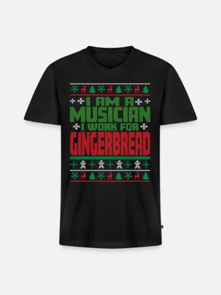 Musician Christmas Saying - Men's Premium Organic T-shirt with V-neck - black