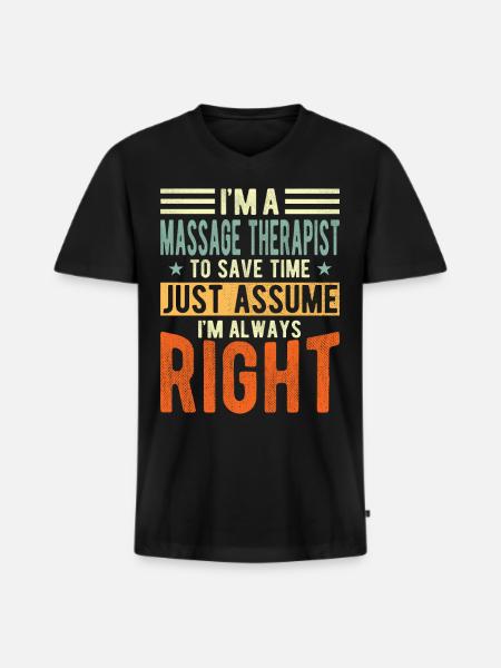 Masseur - Men's Premium Organic T-shirt with V-neck - black