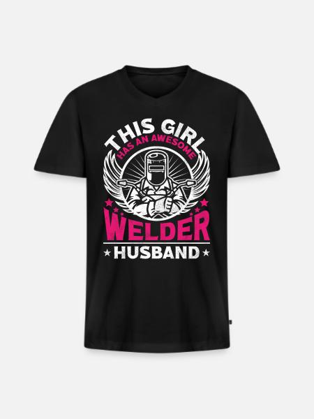 Welder Welding Wife Husband This - Men's Premium Organic T-shirt with V-neck - black