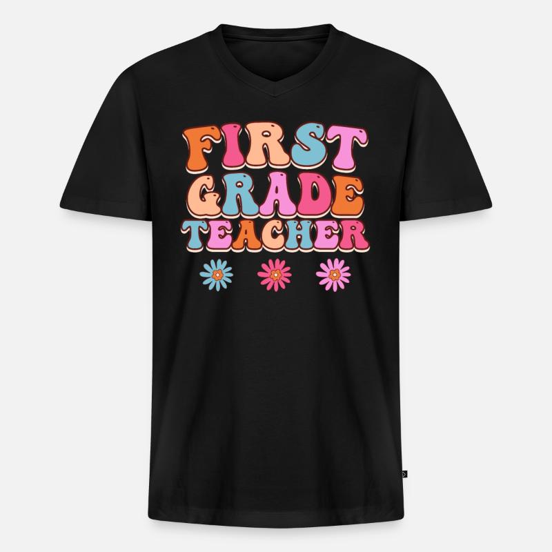 Første klasse klasselærer Jeg er lærer - Premium økologisk T-shirt med V-hals til mænd - sort