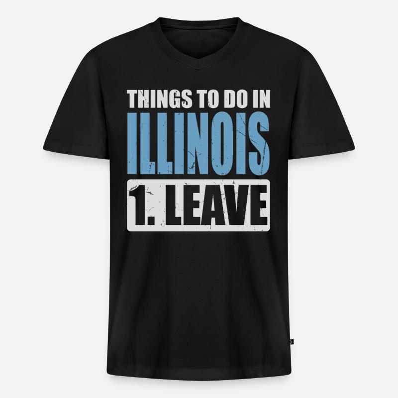 Illinois Meme - Männer Premium Bio T-Shirt mit V-Ausschnitt - Schwarz