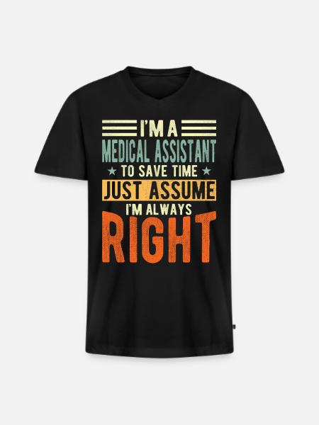 Medical Assistant - Men's Premium Organic T-shirt with V-neck - black