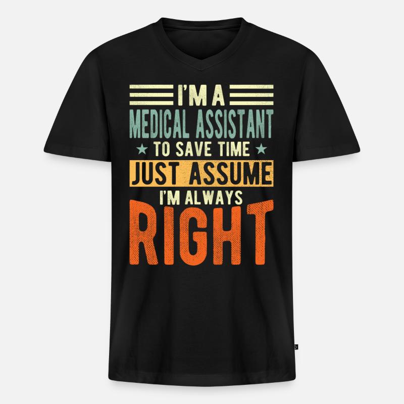 Medizinischer Assistent - Männer Premium Bio T-Shirt mit V-Ausschnitt - Schwarz