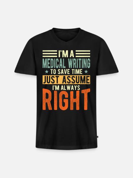 Medical writing - Men's Premium Organic T-shirt with V-neck - black