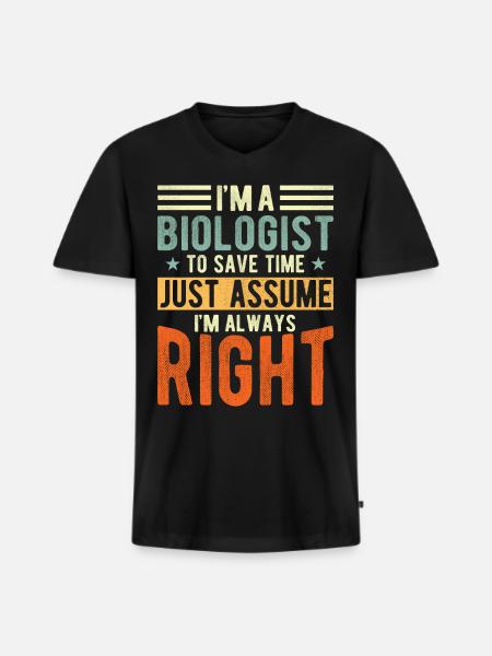 Biologist - Men's Premium Organic T-shirt with V-neck - black
