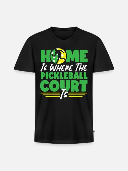 Pickleball Home Is Where The - Men's Premium Organic T-shirt with V-neck - black
