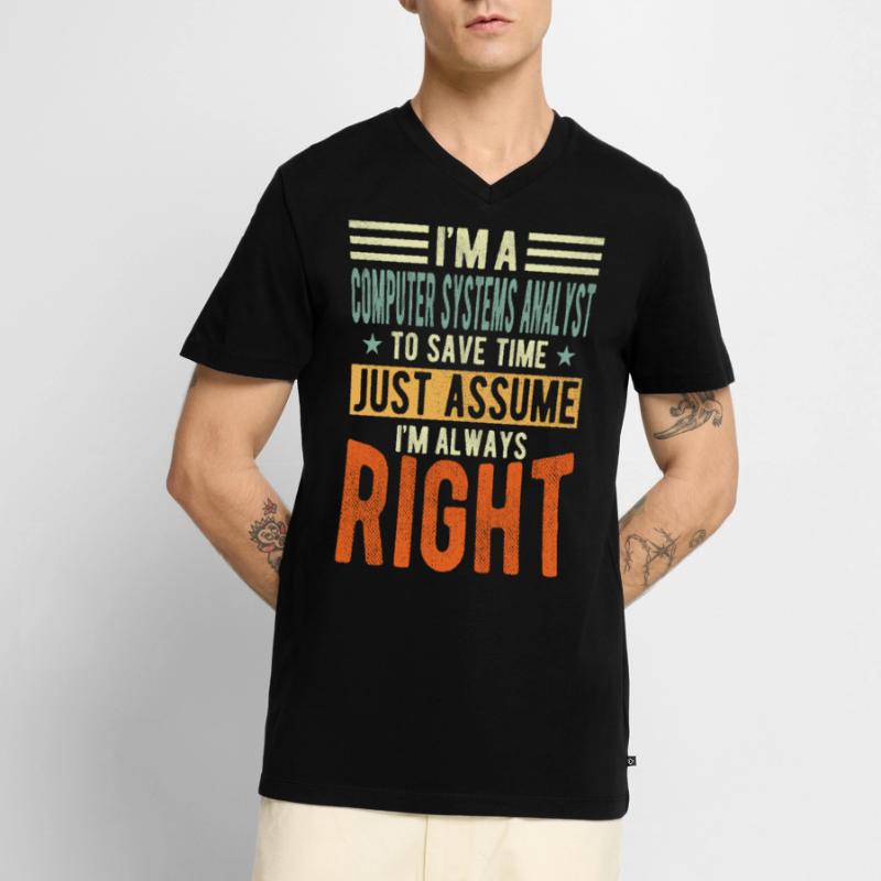Computer Systems Analyst Men's Premium Organic T-shirt with V-neck