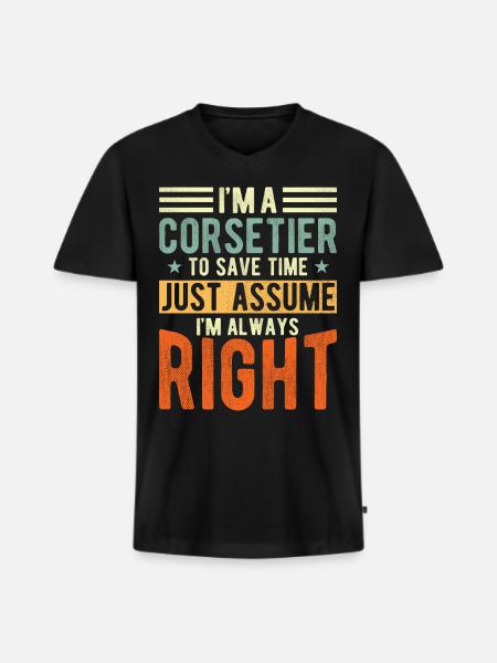 Corset deer - Men's Premium Organic T-shirt with V-neck - black