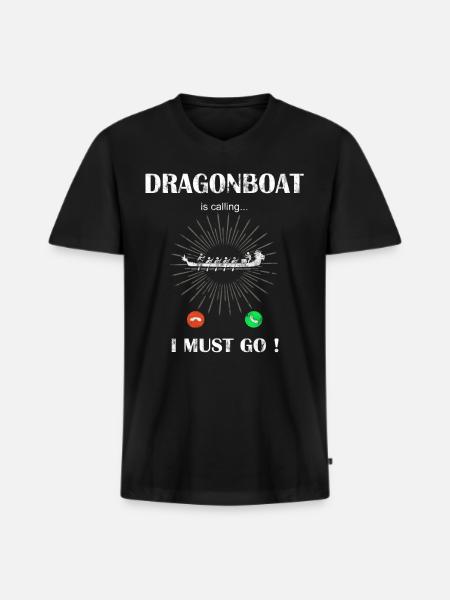 Drachenbootrennen Festival Drachenboot - Männer Premium Bio T-Shirt mit V-Ausschnitt - Schwarz