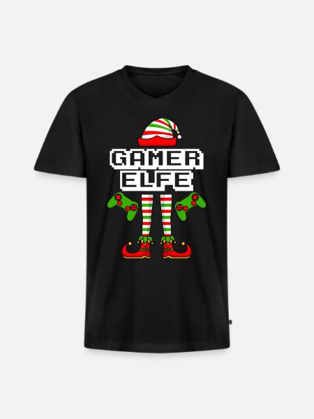 Gamer Elfe Gaming - Men's Premium Organic T-shirt with V-neck - black