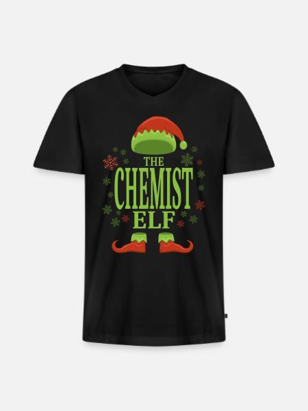 Chemist Christmas Elf - Men's Premium Organic T-shirt with V-neck - black