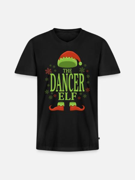 Dancer Christmas Elf - Men's Premium Organic T-shirt with V-neck - black