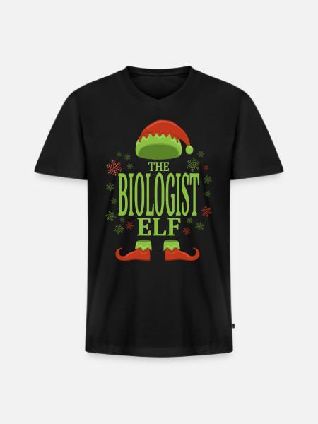Biologist Christmas Elf - Men's Premium Organic T-shirt with V-neck - black