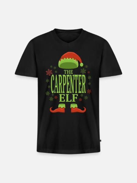Carpenter Christmas Elf - Men's Premium Organic T-shirt with V-neck - black