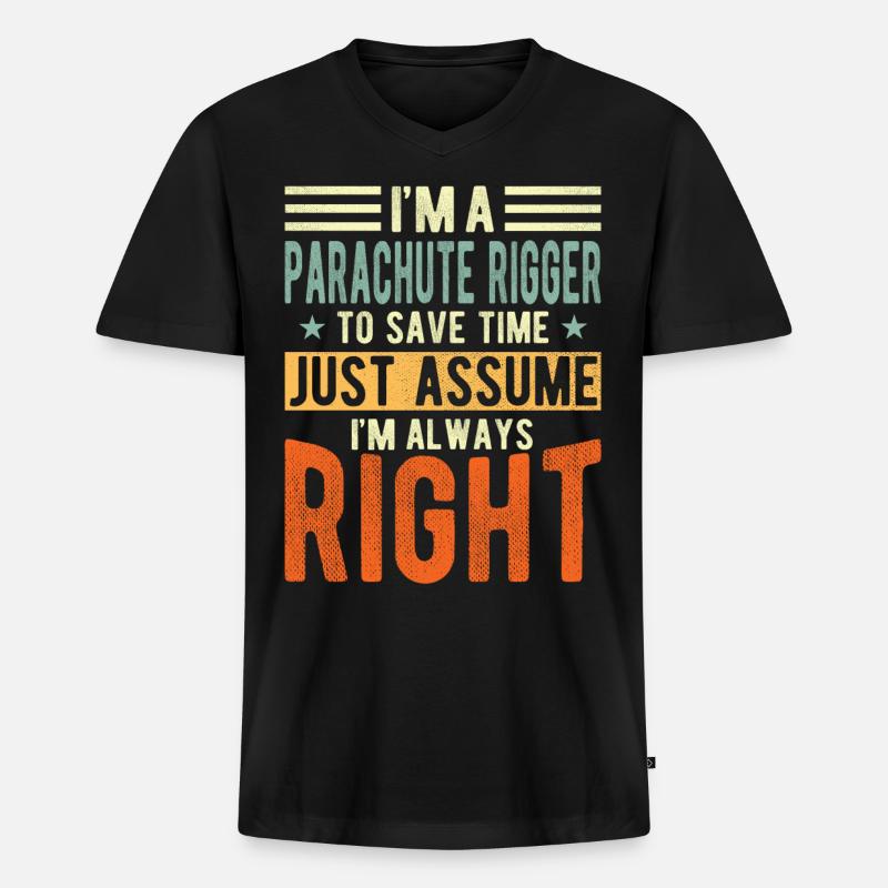 Fallschirm -rigger - Männer Premium Bio T-Shirt mit V-Ausschnitt - Schwarz