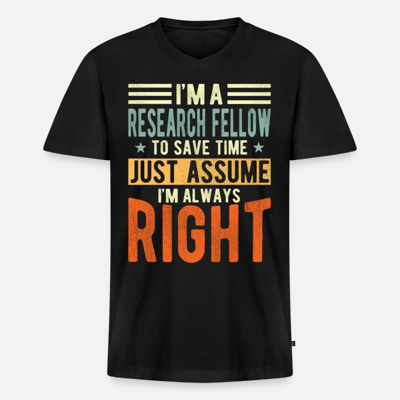 Wissenschaftlicher Mitarbeiter - Männer Premium Bio T-Shirt mit V-Ausschnitt - Schwarz