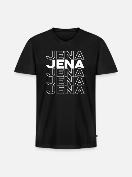 Jena - Männer Premium Bio T-Shirt mit V-Ausschnitt - Schwarz