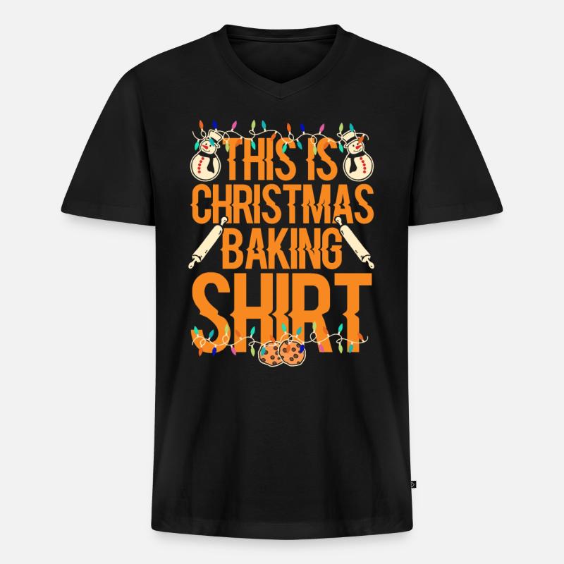 Weihnachten Kostüm - Männer Premium Bio T-Shirt mit V-Ausschnitt - Schwarz