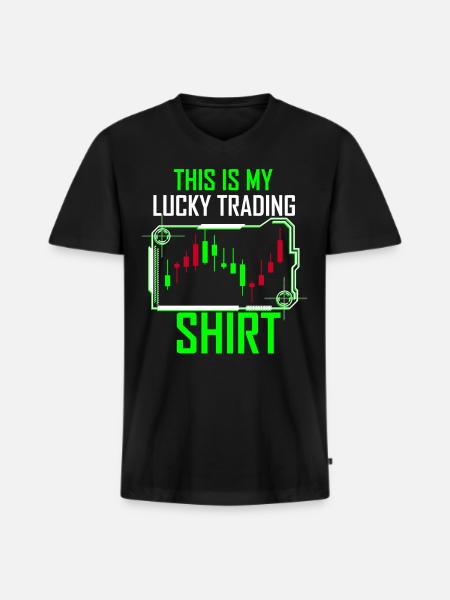 Trading Geld - Männer Premium Bio T-Shirt mit V-Ausschnitt - Schwarz