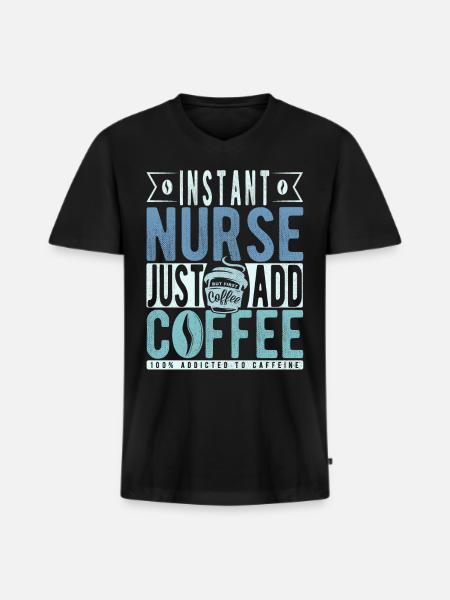 Nurse coffee saying - Men's Premium Organic T-shirt with V-neck - black