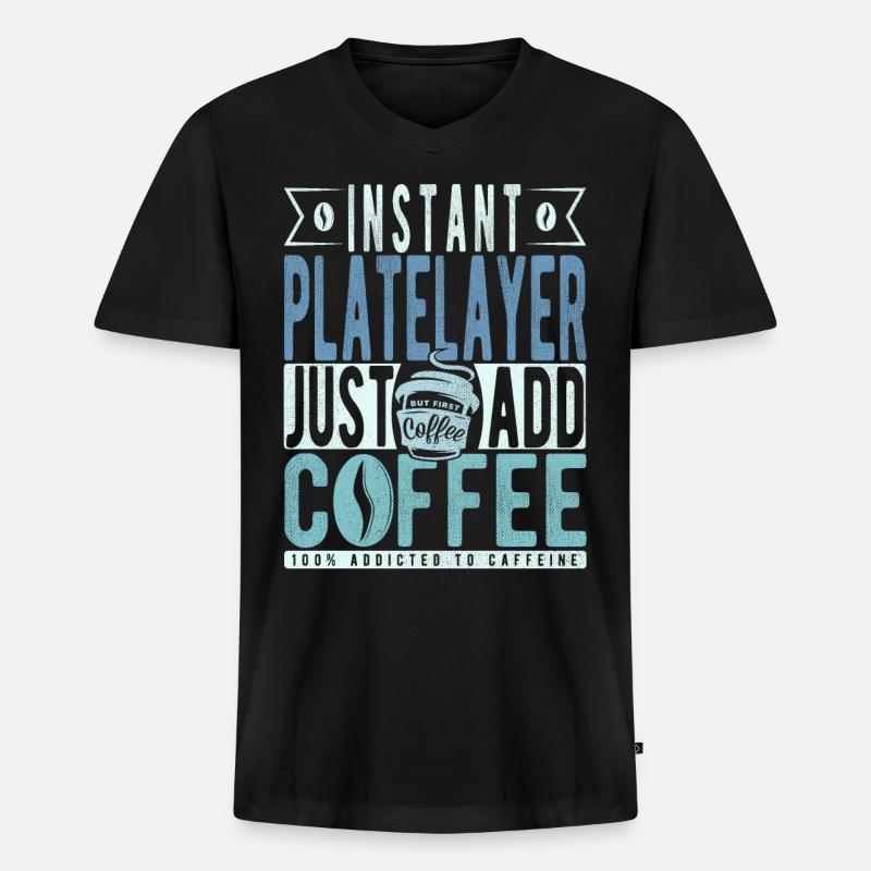 Platzlitzer Kaffee Spruch - Männer Premium Bio T-Shirt mit V-Ausschnitt - Schwarz