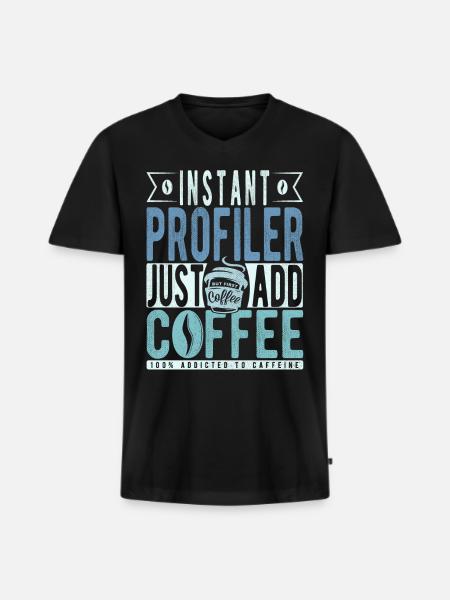Profiler Coffee Quote - Men's Premium Organic T-shirt with V-neck - black