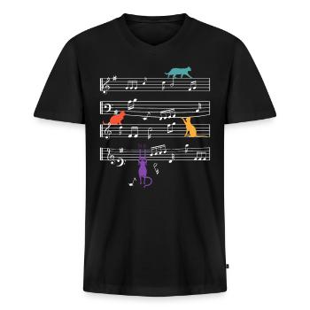 Notes de musique des fans de Katzenjammer Katzen - T-shirt encolure en V Premium bio Homme - noir - Devant - Nico (187cm)