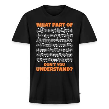 Quelle partie de celui-ci ne comprends-tu pas Notes de musique - T-shirt encolure en V Premium bio Homme - noir - Devant - Nico (187cm)