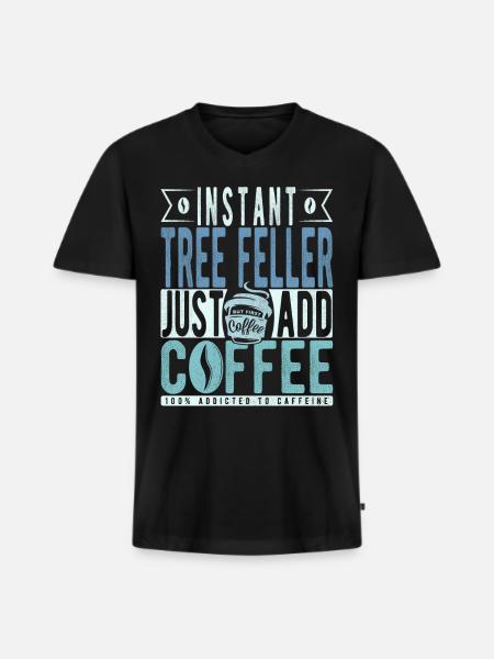 Baum Faller coffee saying - Men's Premium Organic T-shirt with V-neck - black
