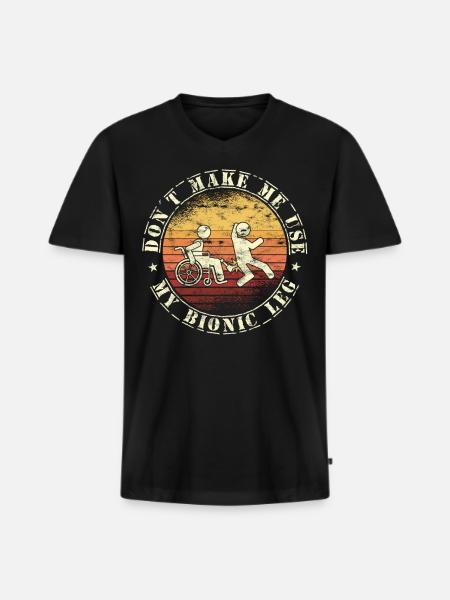 Rollstuhl Für Beinamputierte Prothesen - Männer Premium Bio T-Shirt mit V-Ausschnitt - Schwarz
