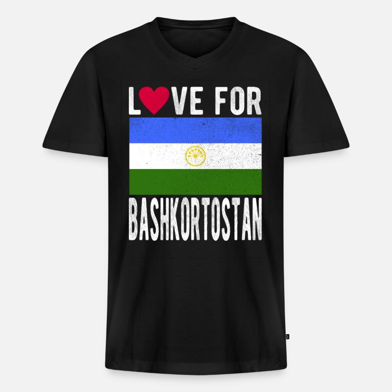 Bashkortostan Souvenir - Männer Premium Bio T-Shirt mit V-Ausschnitt - Schwarz