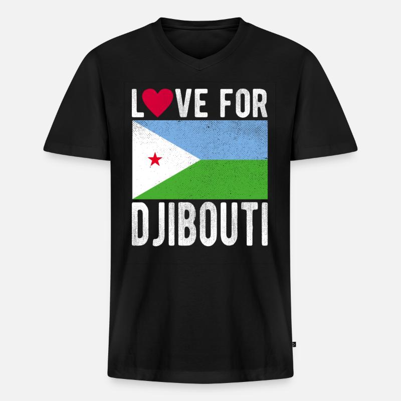 Dschibuti Souvenir - Männer Premium Bio T-Shirt mit V-Ausschnitt - Schwarz