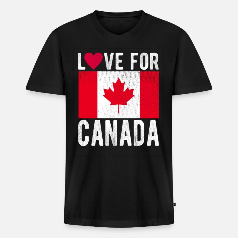 Kanada Souvenir - Männer Premium Bio T-Shirt mit V-Ausschnitt - Schwarz