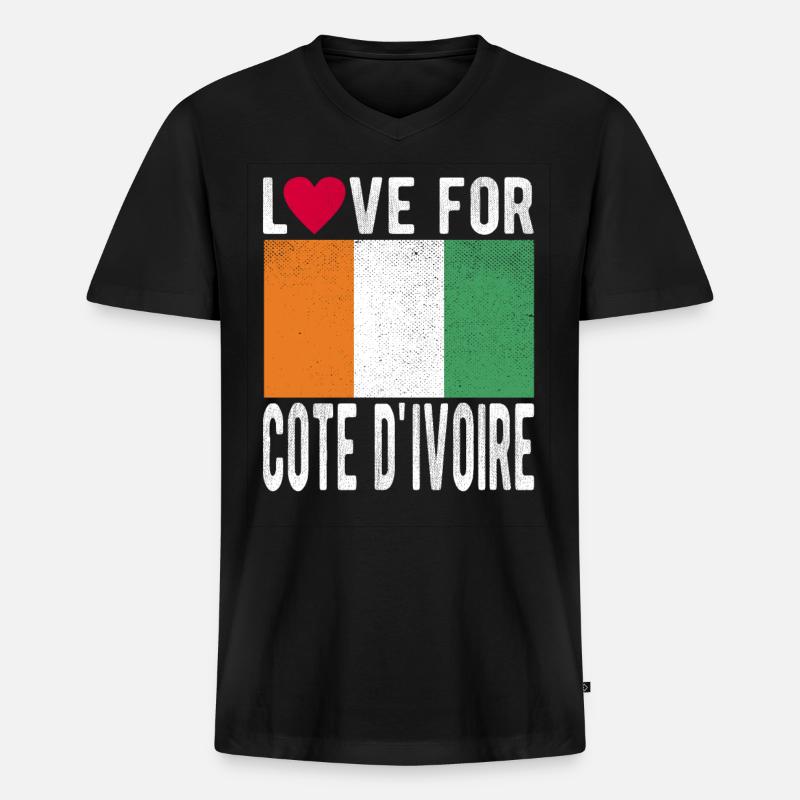 Cote D'ivoire Souvenir - Männer Premium Bio T-Shirt mit V-Ausschnitt - Schwarz