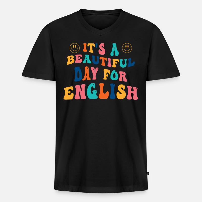 Englisch Studiengang Englischlehrerin - Männer Premium Bio T-Shirt mit V-Ausschnitt - Schwarz