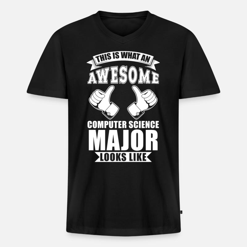 Informatik Abschluss - Männer Premium Bio T-Shirt mit V-Ausschnitt - Schwarz
