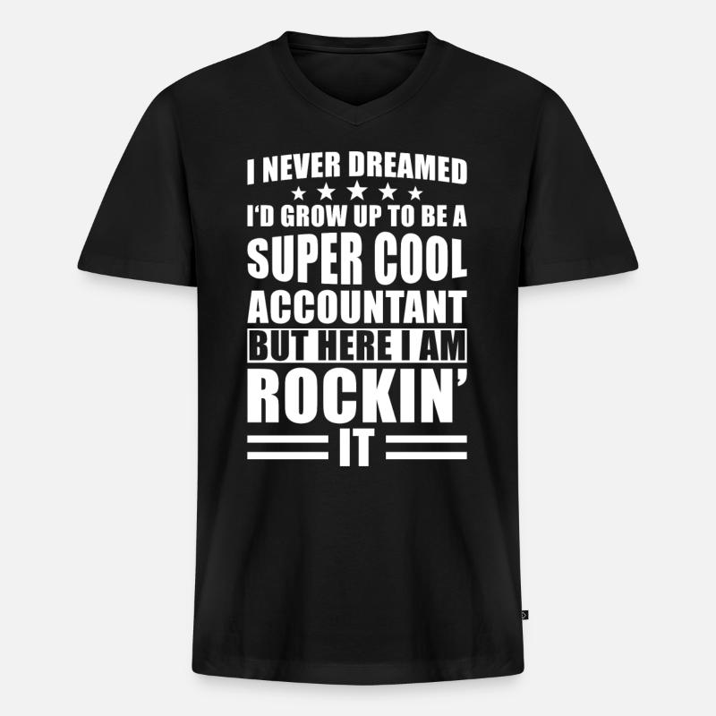Buchhalter Spruch - Männer Premium Bio T-Shirt mit V-Ausschnitt - Schwarz